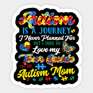 Autism Mom - A Journey I Never Planned , Puzzle Piece Heart Sticker